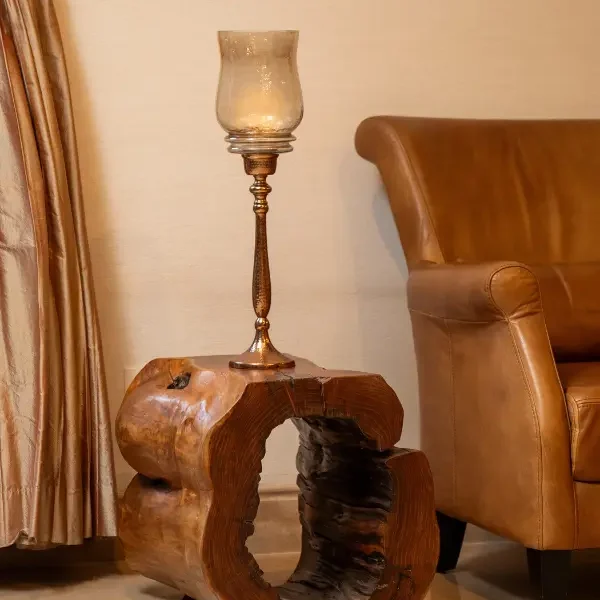 Acacia Hollow Block Side Table