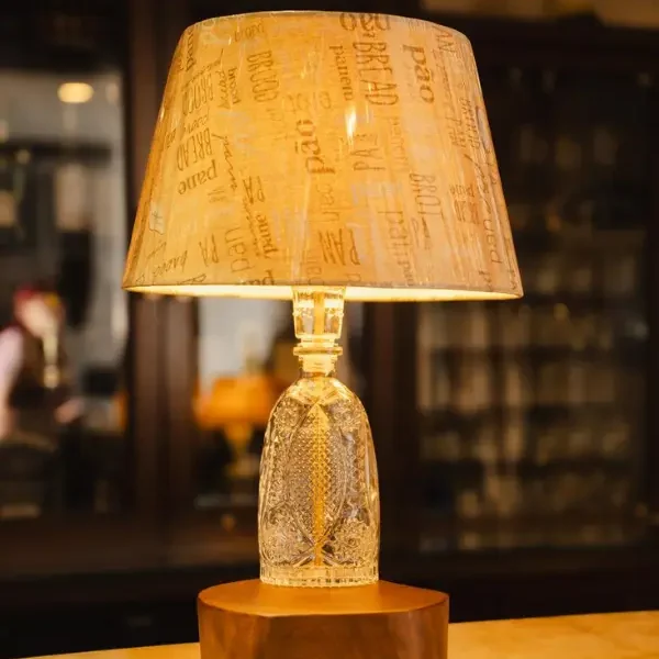 Decanter Bottle Lamp - Forest Flame