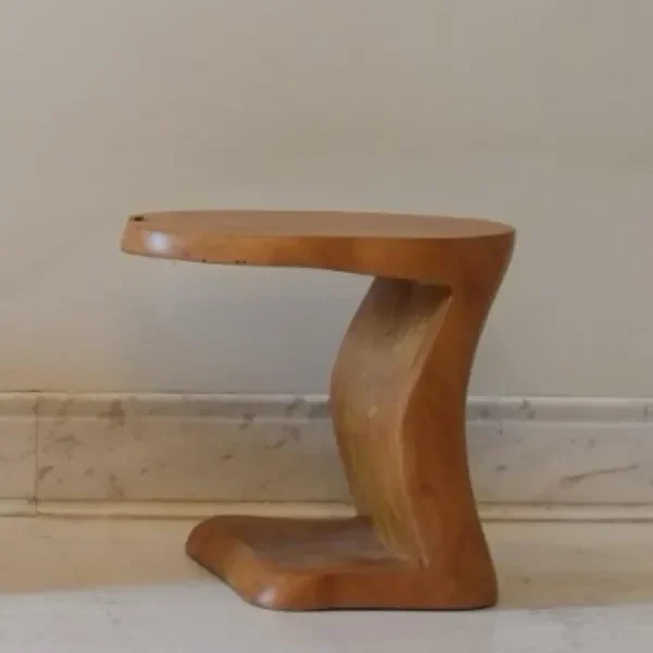 Sculpted Haldina Wood Stool