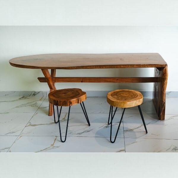 Rustic Farmhouse Teak Wood Dining Table (8-Seater)