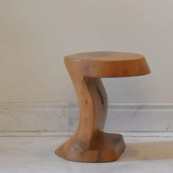 Curved Haldina Wood Stool